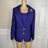 Giovanna Collection Polyester Blazer Set Size 10 Embellished Purple Lined Women