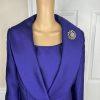 Giovanna Collection Polyester Blazer Set Size 10 Embellished Purple Lined Women