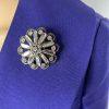Giovanna Collection Polyester Blazer Set Size 10 Embellished Purple Lined Women