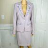 Platine Paris Women Wool Skirt 40 Suit 38 Lined Collarless Cocktail Career 2PC