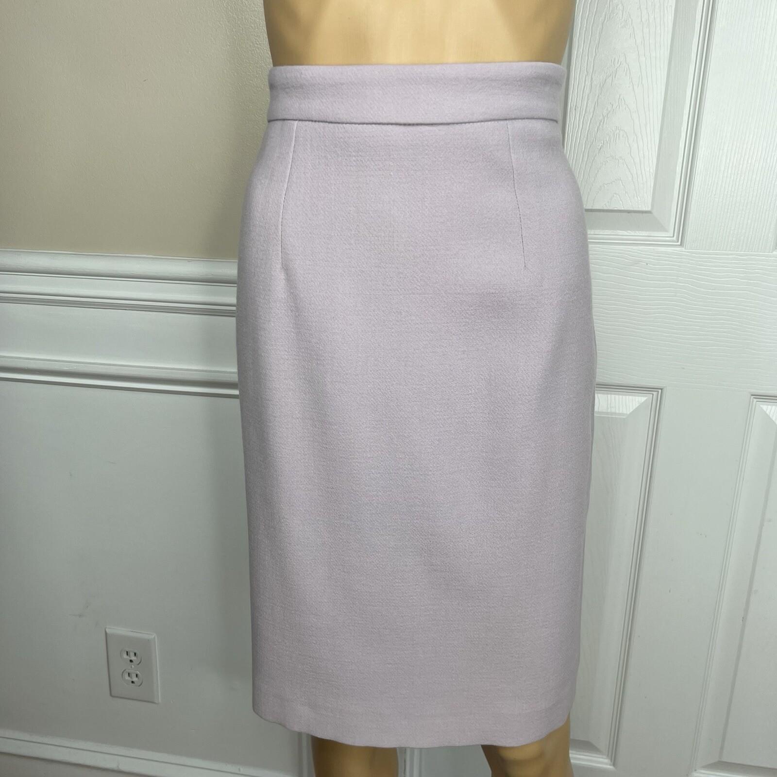 Platine Paris Women Wool Skirt 40 Suit 38 Lined Collarless Cocktail Career 2PC