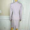 Platine Paris Women Wool Skirt 40 Suit 38 Lined Collarless Cocktail Career 2PC