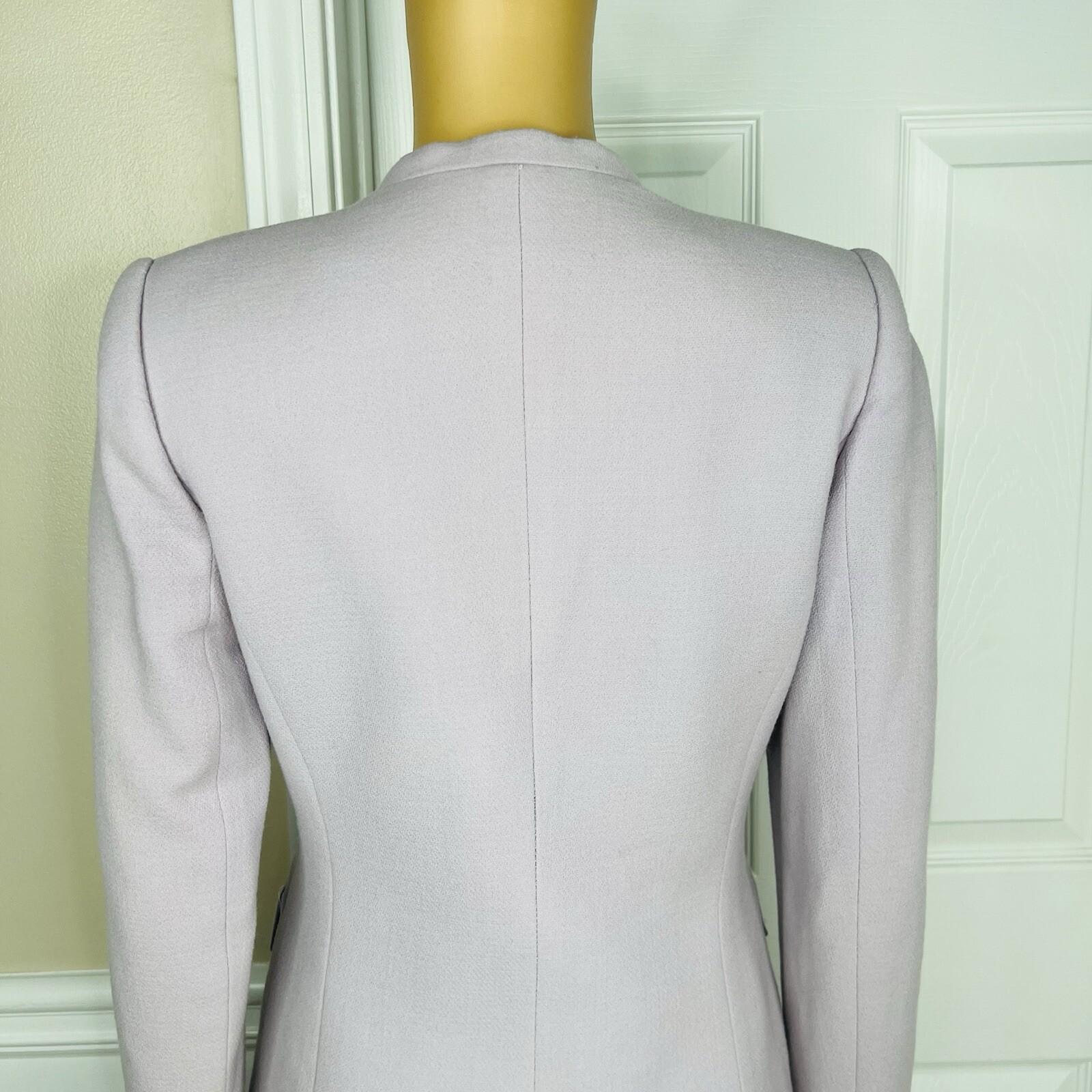 Platine Paris Women Wool Skirt 40 Suit 38 Lined Collarless Cocktail Career 2PC