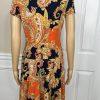 Lauren RL Royal Paisley Dress Size PM Short Sleeve Drops waist Skater Stretch