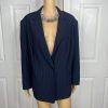 John Meyer Polyester Pant Suit Size 22W Blue Striped Notch Collar 2PC Pockets