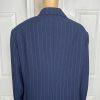 John Meyer Polyester Pant Suit Size 22W Blue Striped Notch Collar 2PC Pockets