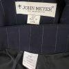 John Meyer Polyester Pant Suit Size 22W Blue Striped Notch Collar 2PC Pockets