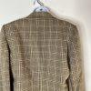 Tahari ASL Polyester Rayon Stretch Skirt Suit 14 Beige Striped Pleated Plaid
