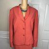 Le Suit Polyester Rayon Skirt Suit Size 18 Striped Light Orange Ruffle 2PC