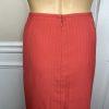 Le Suit Polyester Rayon Skirt Suit Size 18 Striped Light Orange Ruffle 2PC