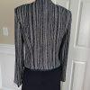 Patra Sequin Metallic Stretch Dress Suit Size 8 Vintage Black Silver Maxi Lined