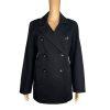 T Tahari Women Polyester Nylon Stretch Size 14 Black Double Breasted Coat New