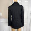 T Tahari Women Polyester Nylon Stretch Size 14 Black Double Breasted Coat New