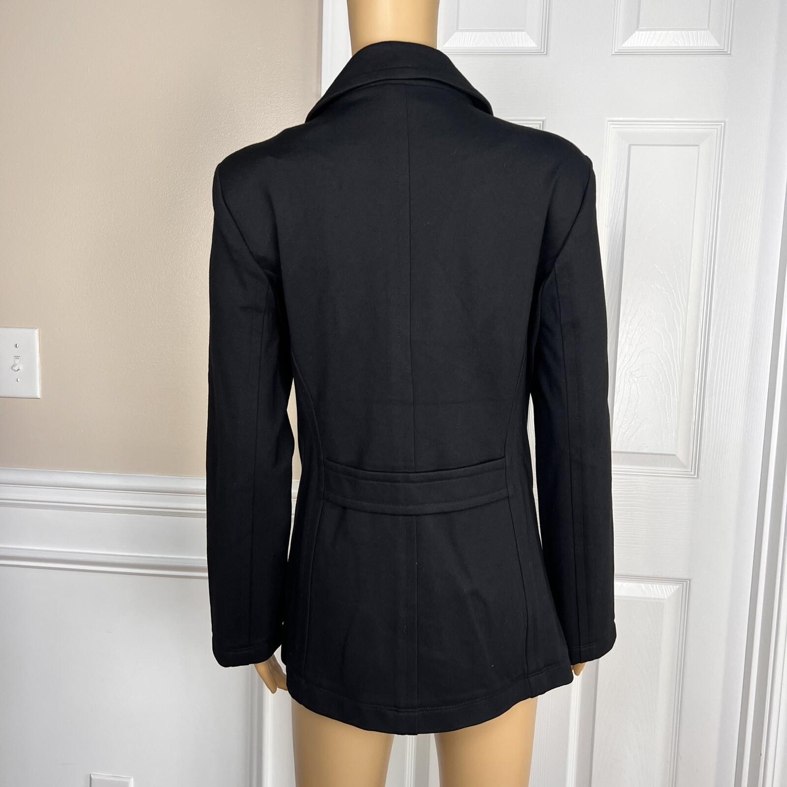 T Tahari Women Polyester Nylon Stretch Size 14 Black Double Breasted Coat New