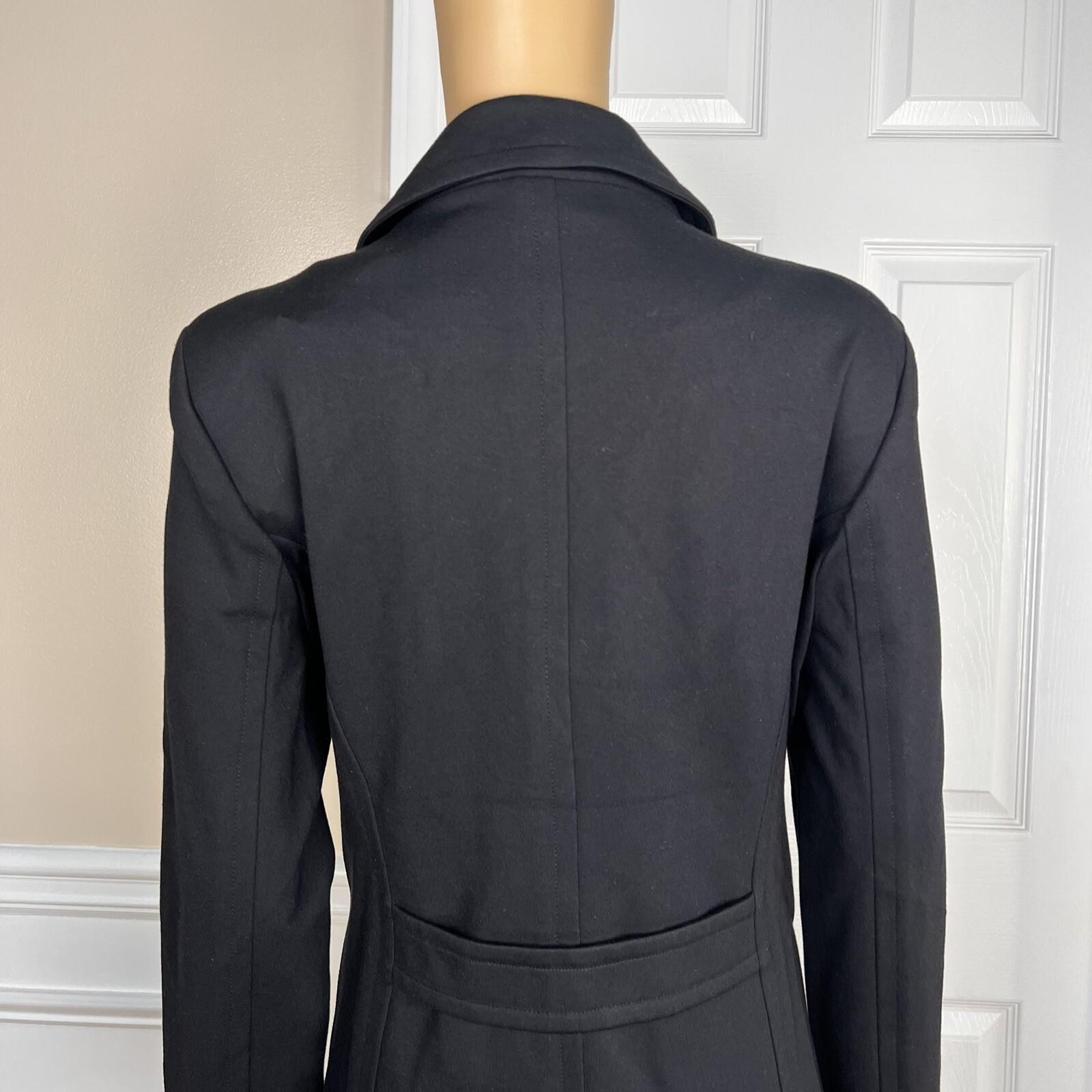 T Tahari Women Polyester Nylon Stretch Size 14 Black Double Breasted Coat New