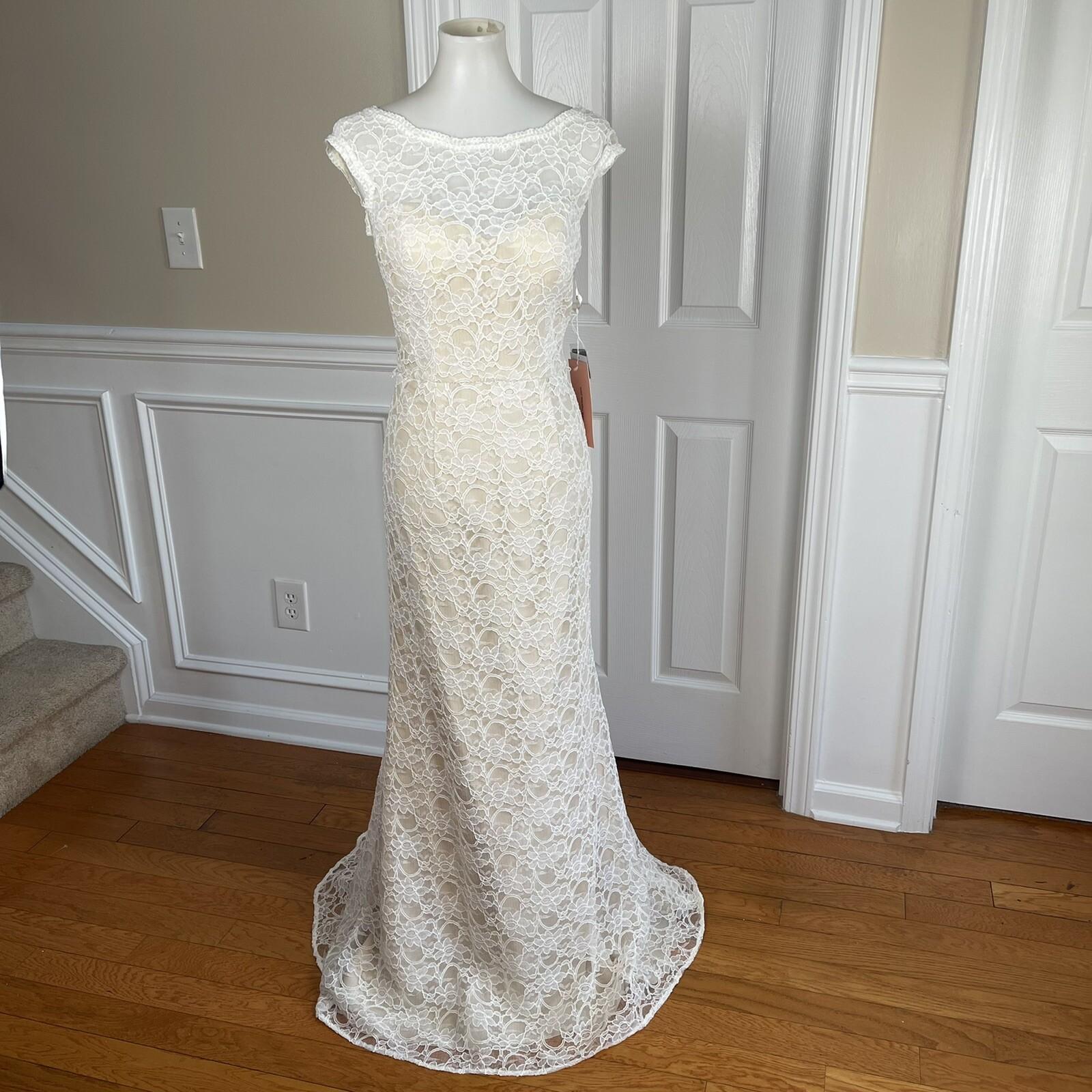 Morilee By Madeline Polyester Lace Wedding Dress Size 14 White Open Back New
