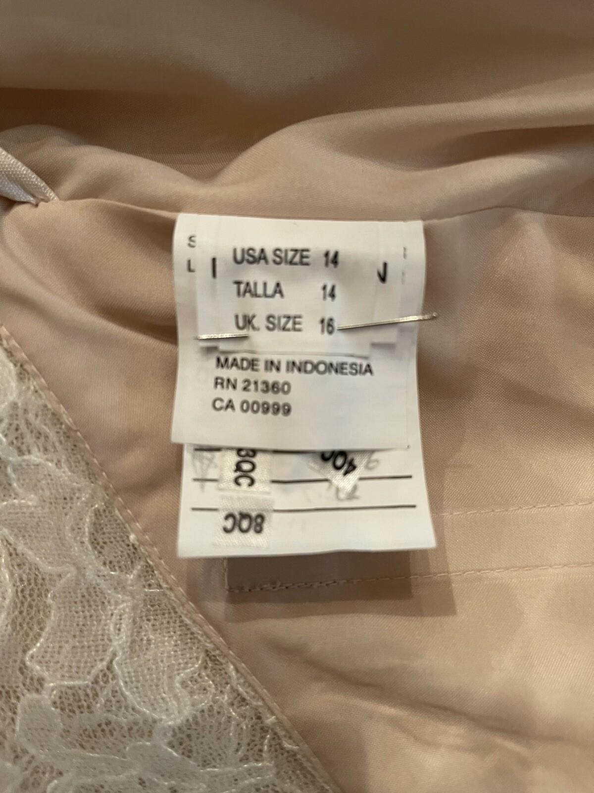Morilee By Madeline Polyester Lace Wedding Dress Size 14 White Open Back New