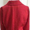 LAURA ASHLEY Women Textured Red Zippered Polyester Lined Blazer Size L