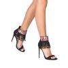 EVELYN Women Studded Fringe Embellishments Embroidered Pattern Size 9