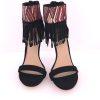 EVELYN Women Studded Fringe Embellishments Embroidered Pattern Size 9