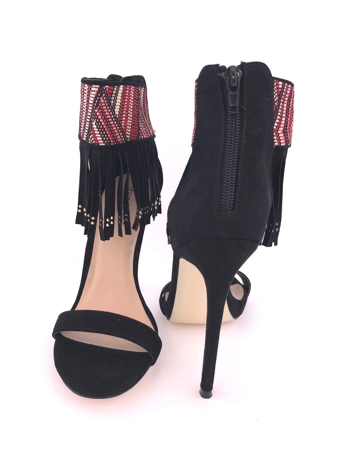 EVELYN Women Studded Fringe Embellishments Embroidered Pattern Size 9