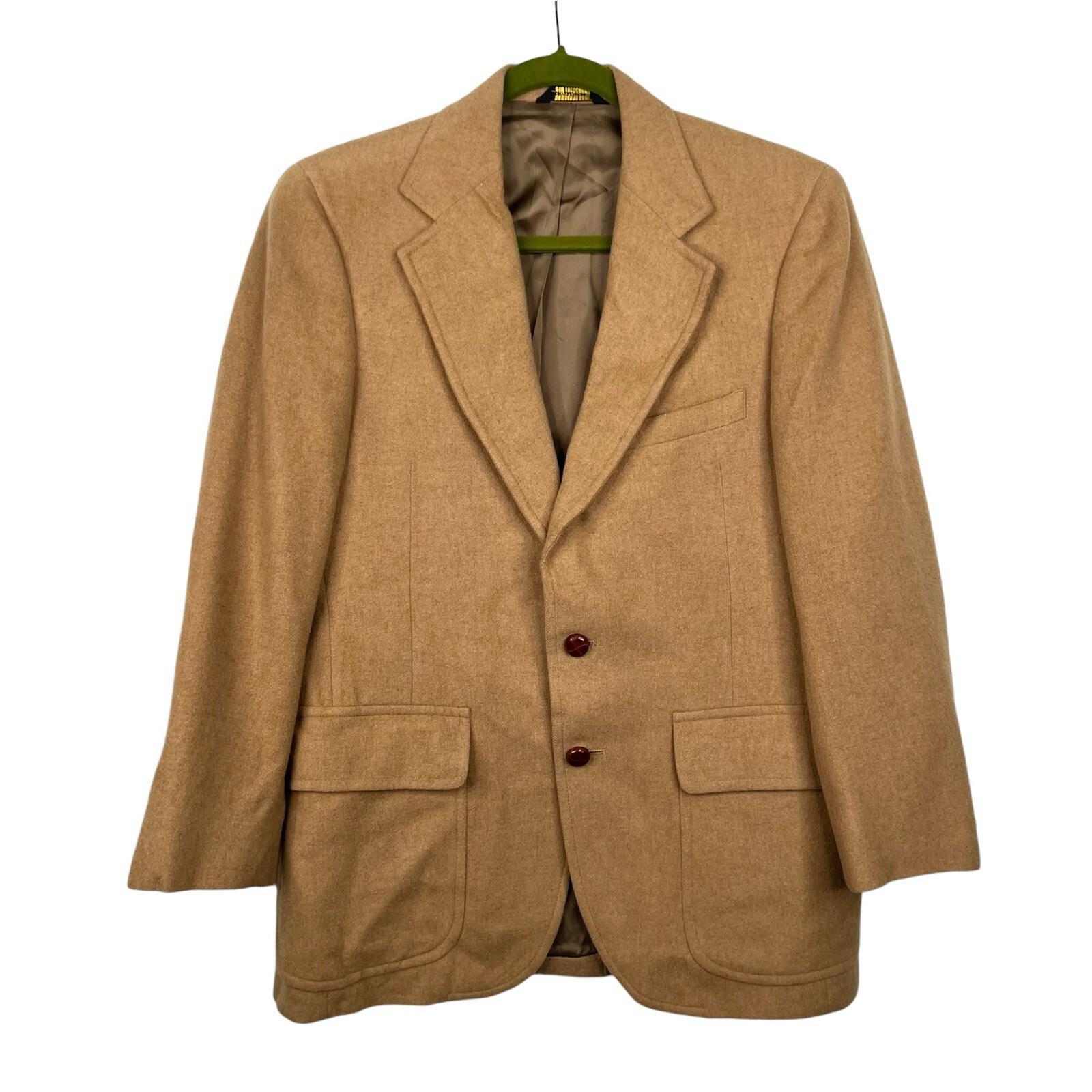 Jos A Bank Clothiers Vintage Camel Hair Blazer Size 40R Tan Vented Sport Coat