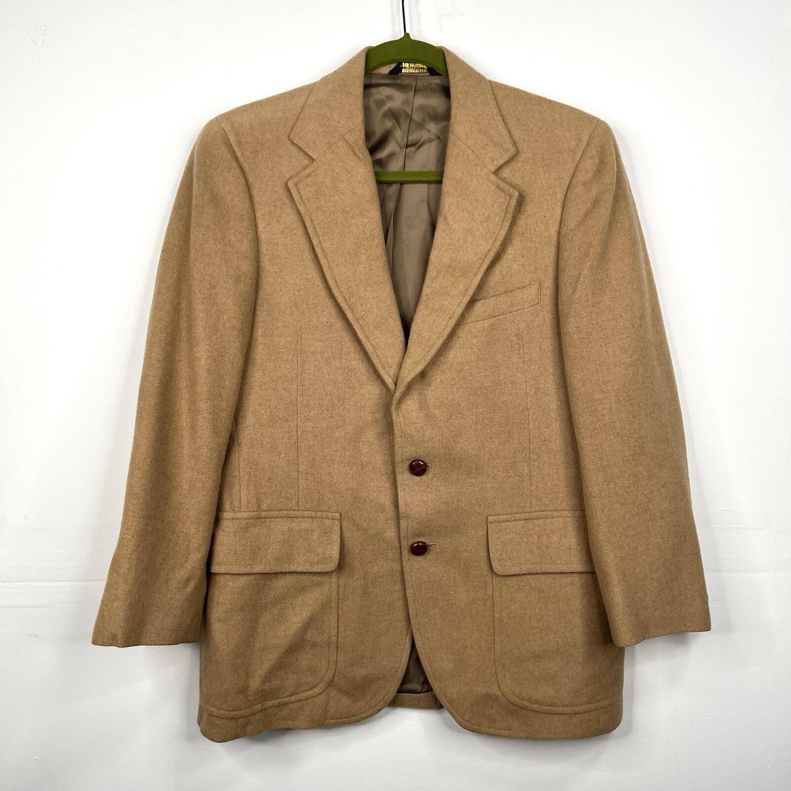 Jos A Bank Clothiers Vintage Camel Hair Blazer Size 40R Tan Vented Sport Coat