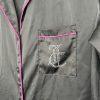 Juicy Couture Satin Long Sleeve Button Down Black Nightgown Lounge Shirt Size S