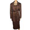 MARK Women 2PC Brown Polyester Beaded Lined Cocktail Skirt Suit Size 10