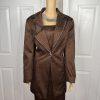 MARK Women 2PC Brown Polyester Beaded Lined Cocktail Skirt Suit Size 10