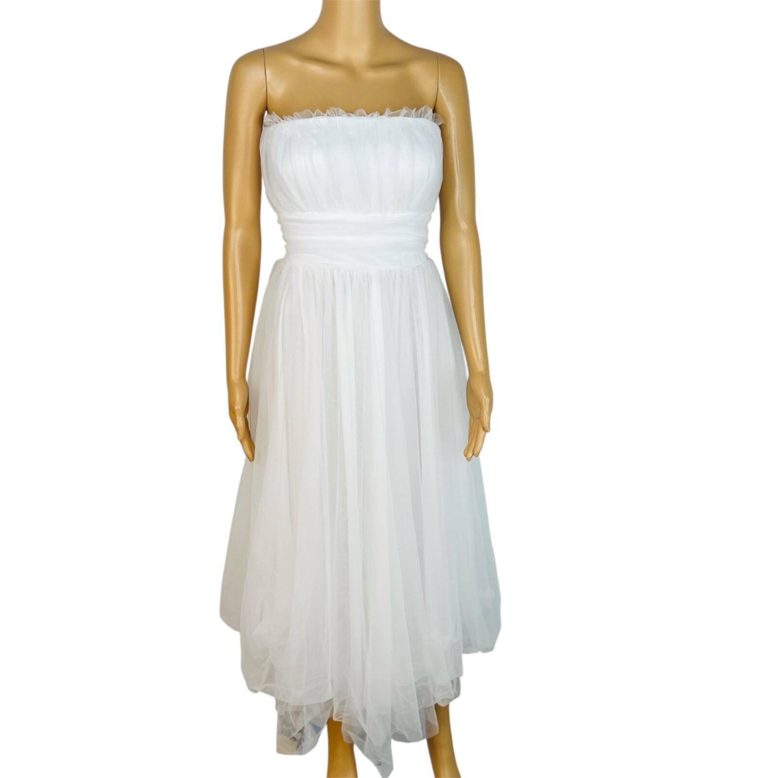 Selfie Leslie Strapless High Low Midi Dress Size XL Tulle Mesh Stretch Layered