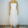 Selfie Leslie Strapless High Low Midi Dress Size XL Tulle Mesh Stretch Layered