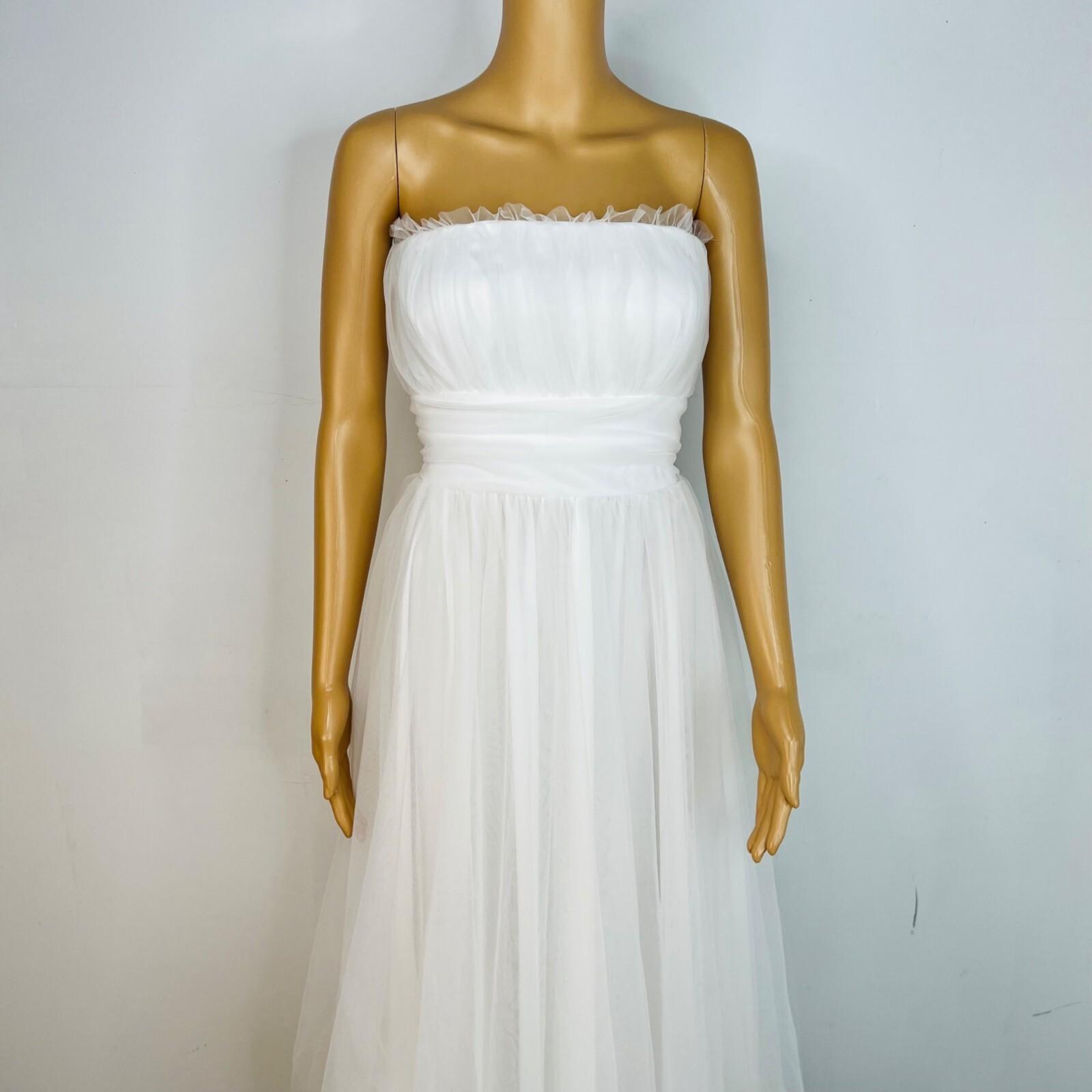 Selfie Leslie Strapless High Low Midi Dress Size XL Tulle Mesh Stretch Layered