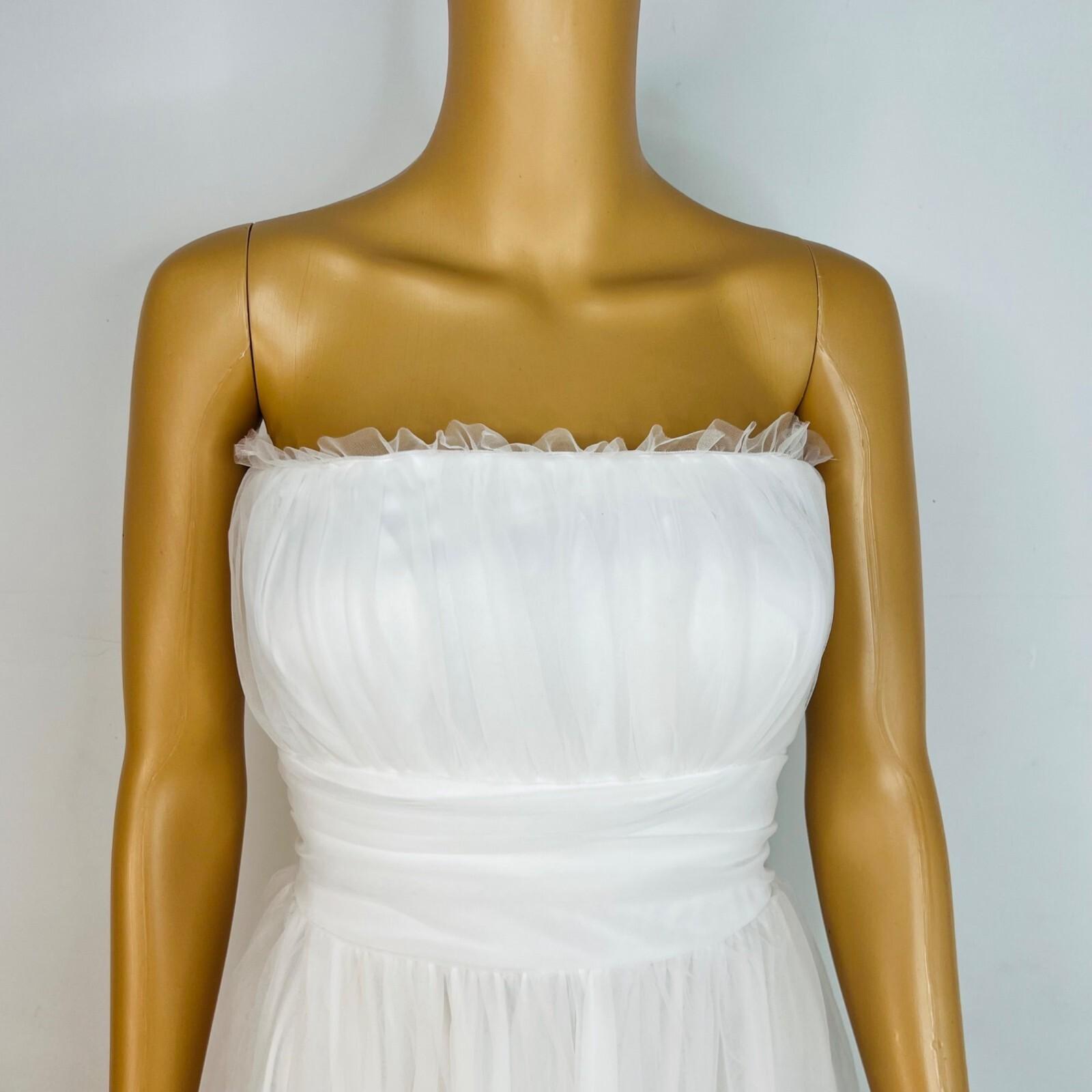 Selfie Leslie Strapless High Low Midi Dress Size XL Tulle Mesh Stretch Layered