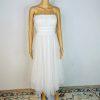 Selfie Leslie Strapless High Low Midi Dress Size XL Tulle Mesh Stretch Layered