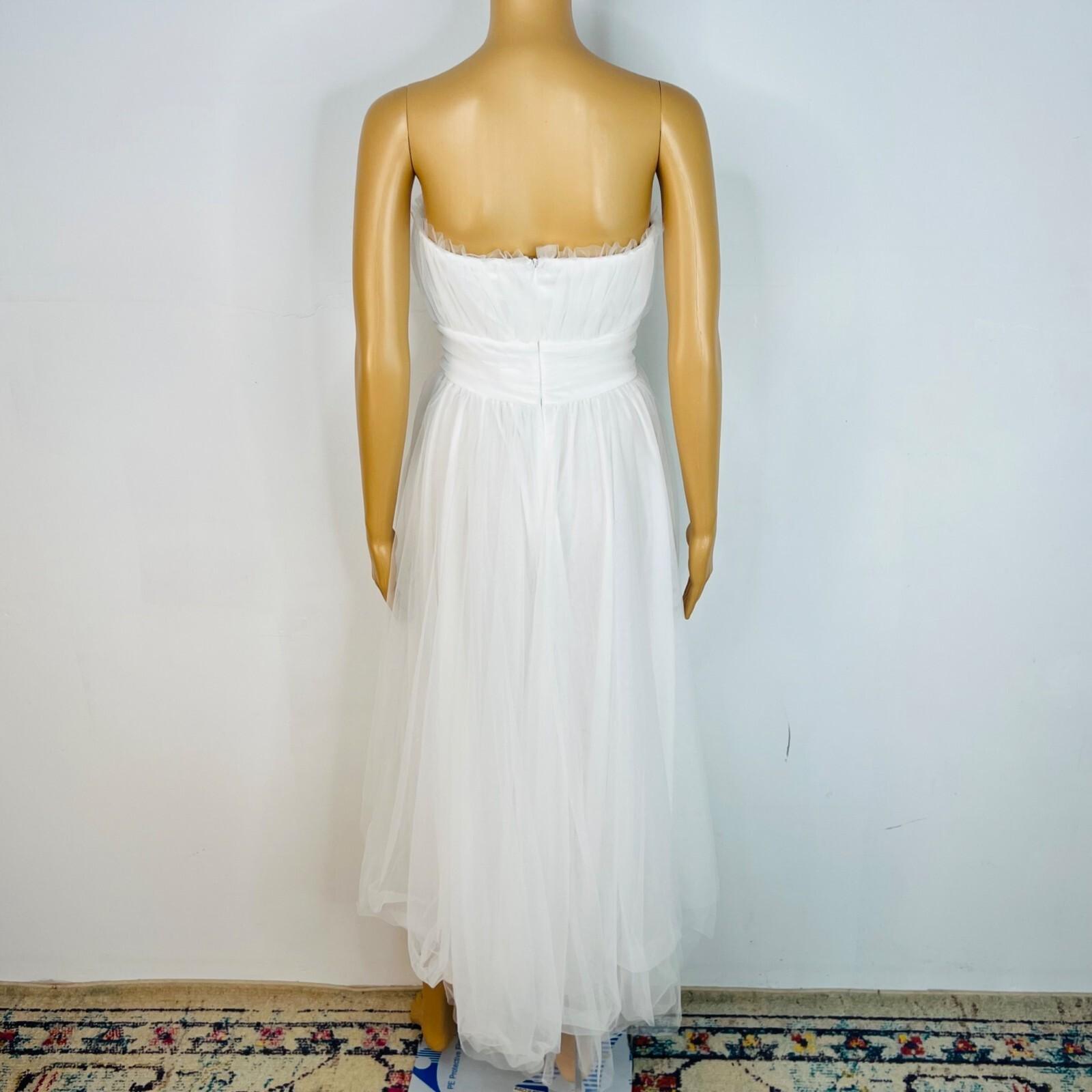 Selfie Leslie Strapless High Low Midi Dress Size XL Tulle Mesh Stretch Layered