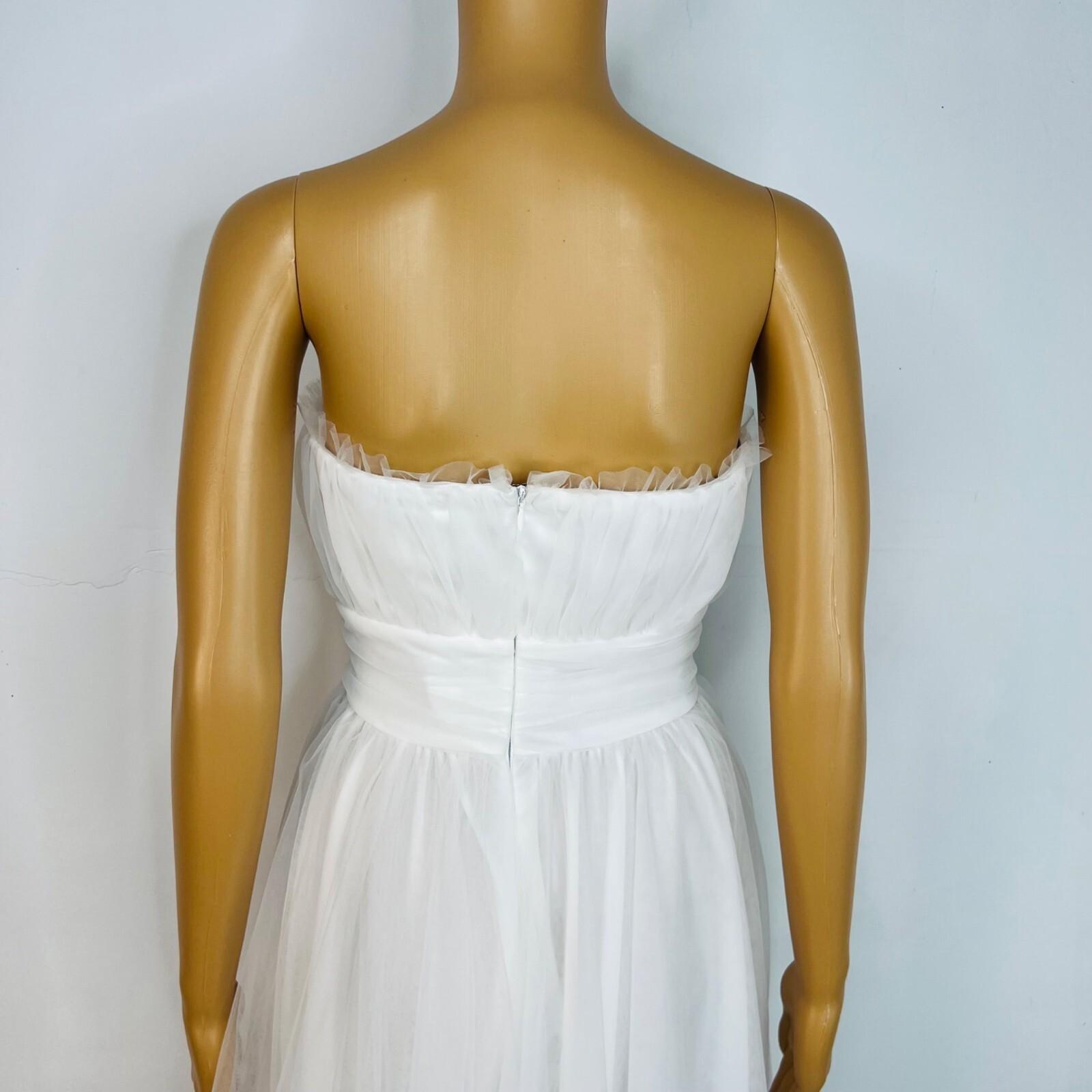 Selfie Leslie Strapless High Low Midi Dress Size XL Tulle Mesh Stretch Layered