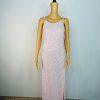 Eloquii Sequin Maxi Gown Size 26 Pink Ruched with Slit Stretch Party cocktail
