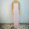 Eloquii Sequin Maxi Gown Size 26 Pink Ruched with Slit Stretch Party cocktail