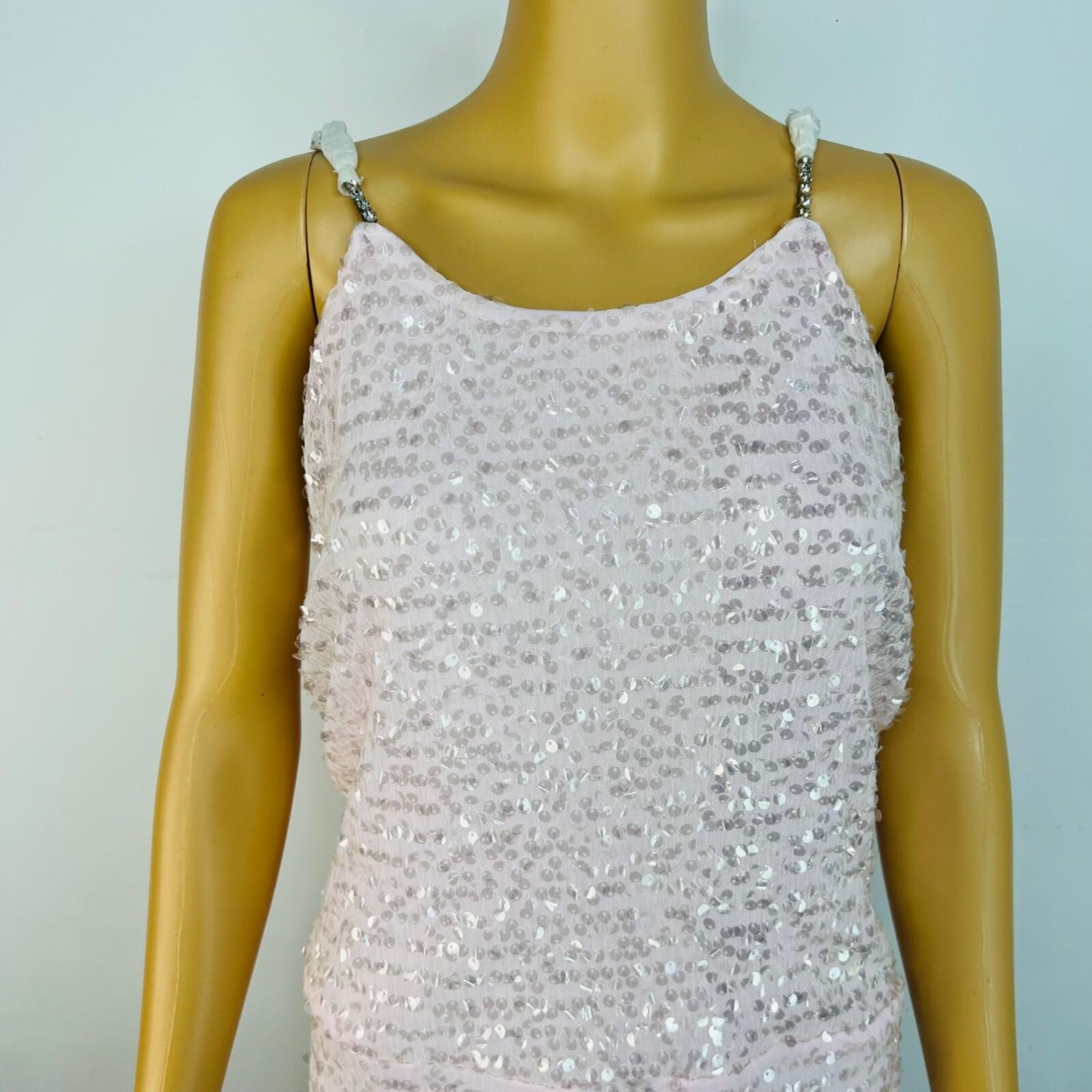 Eloquii Sequin Maxi Gown Size 26 Pink Ruched with Slit Stretch Party cocktail