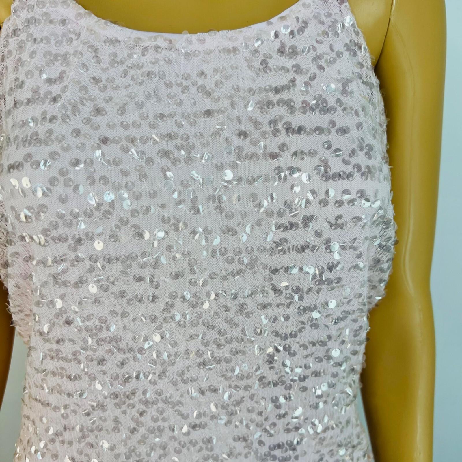 Eloquii Sequin Maxi Gown Size 26 Pink Ruched with Slit Stretch Party cocktail