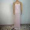 Eloquii Sequin Maxi Gown Size 26 Pink Ruched with Slit Stretch Party cocktail