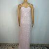 Eloquii Sequin Maxi Gown Size 26 Pink Ruched with Slit Stretch Party cocktail
