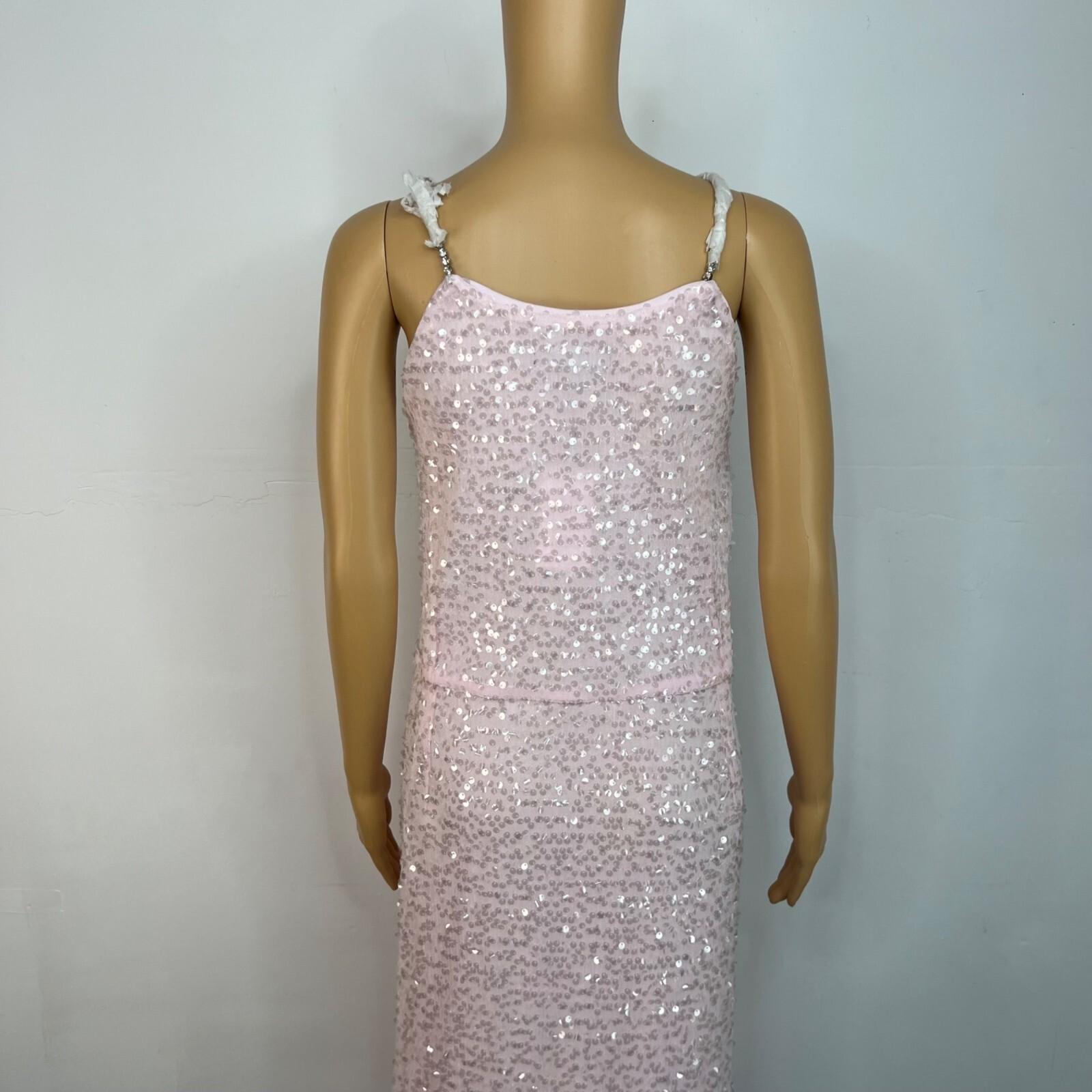 Eloquii Sequin Maxi Gown Size 26 Pink Ruched with Slit Stretch Party cocktail