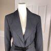 CALVIN KLEIN Women Gray Single Breasted Polyester Blend Belted Blazer Size 8