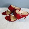 10-7896.jpg Calvin Klein leather python slide sandals 9.5M red 2 band heels shoes stiletto