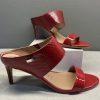 10-7897.jpg Calvin Klein leather python slide sandals 9.5M red 2 band heels shoes stiletto