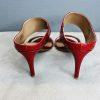 10-7900.jpg Calvin Klein leather python slide sandals 9.5M red 2 band heels shoes stiletto