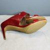 10-7903.jpg Calvin Klein leather python slide sandals 9.5M red 2 band heels shoes stiletto