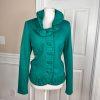 INC INTERNATIONAL CONCEPTS Green Rayon Nylon Spandex Ruffle Blazer Size M